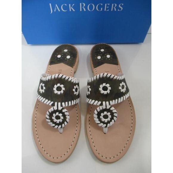 Jack Rogers Jacks Camo Flat Thong Sandals Jack Signature Camo / white Size 7 - Picture 3 of 8